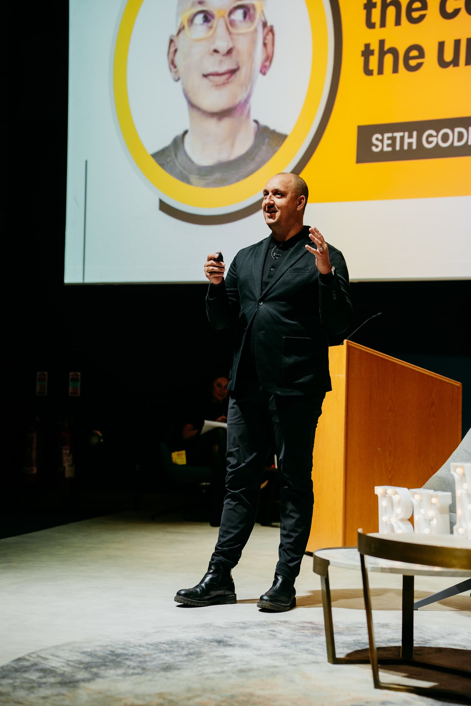 James Poulter delivering keynote presentation